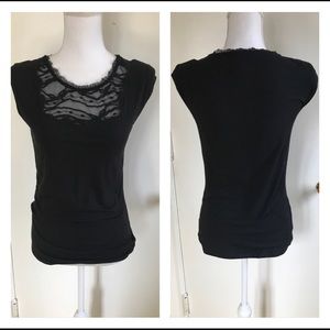 Cap Sleeve w Mini Shoulder Pads, Lace Top Size 6-8
